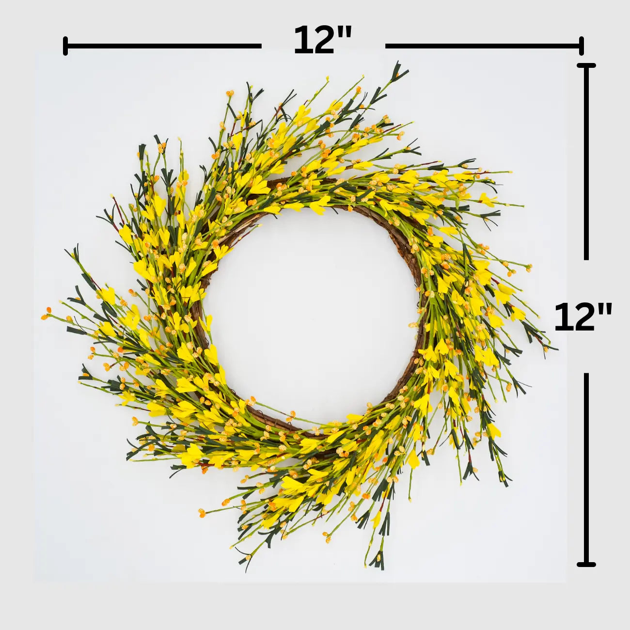 12" Gold Yellow Buttercup Wreath Floral Living