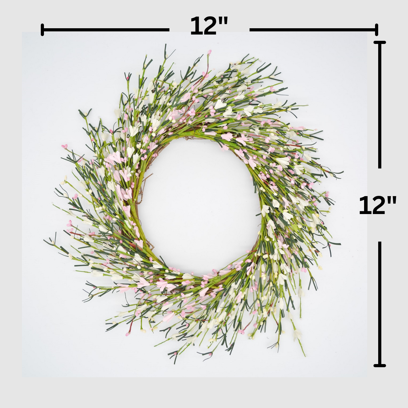 12" Cream Pink Buttercup Wreath