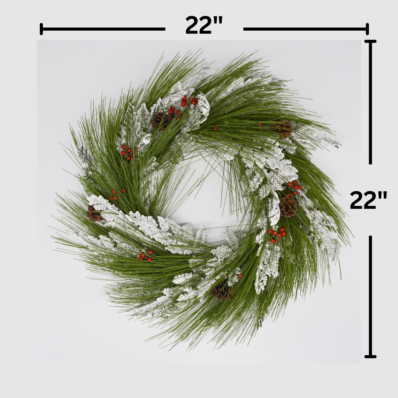 22" Frosty Pine Wreath