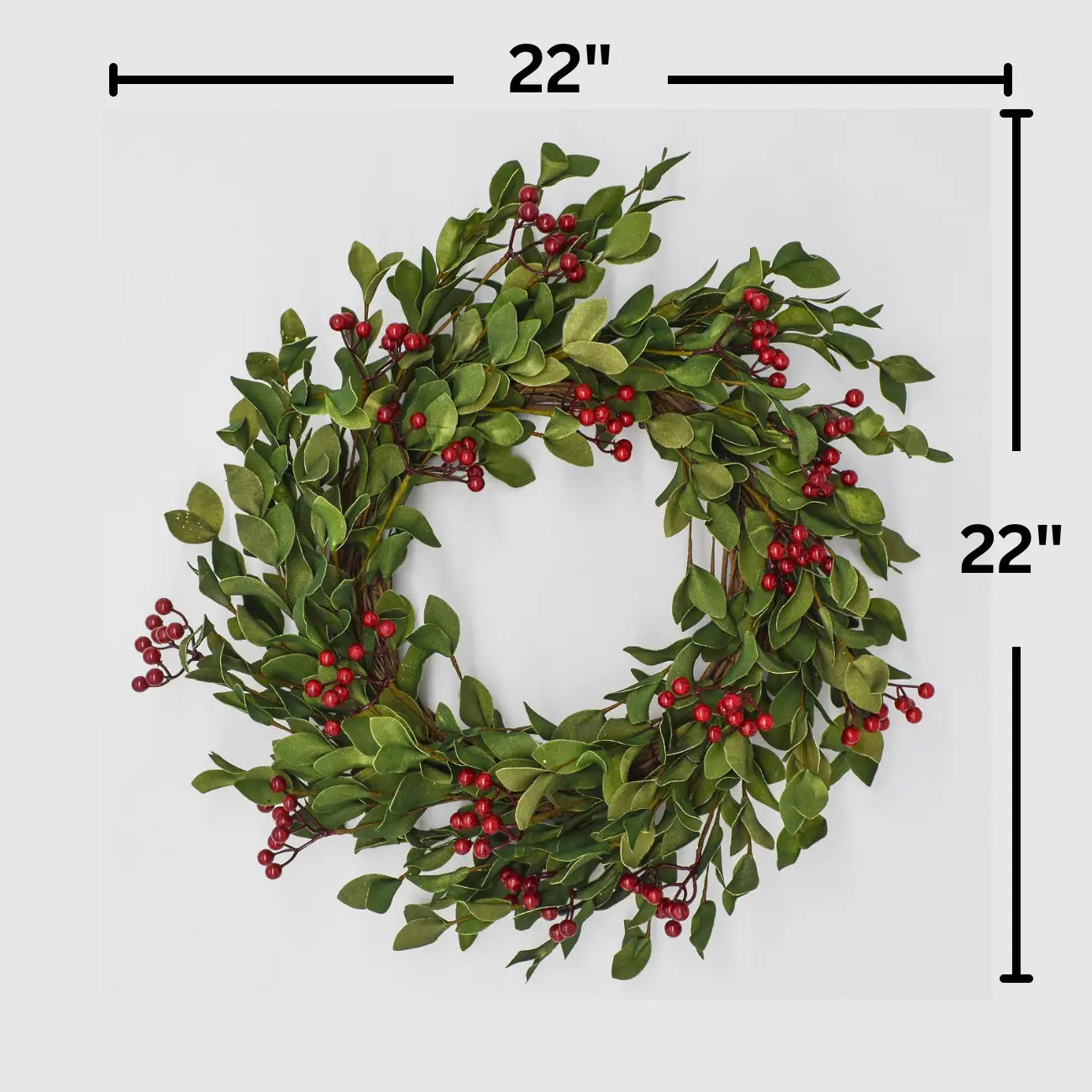 22" Mistletoe Wreath Floral Living