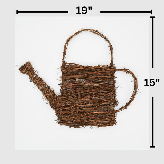 15" Flat Twig Watering Can Floral Living