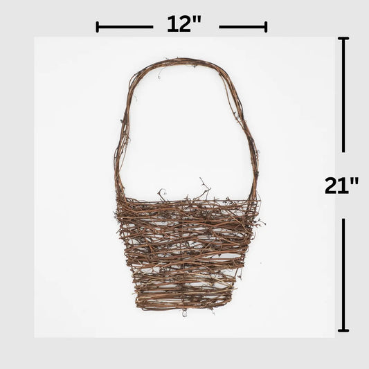 21" Flat Twig Wall Basket Floral Living