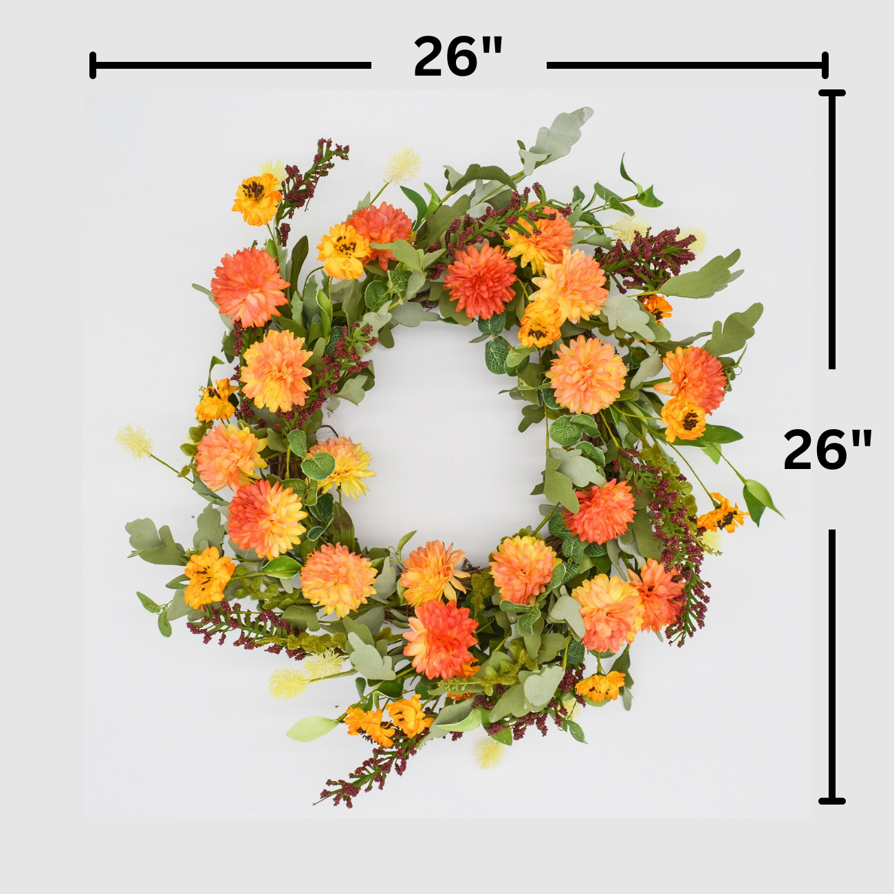 26" Dahlia, Pincushion Wreath