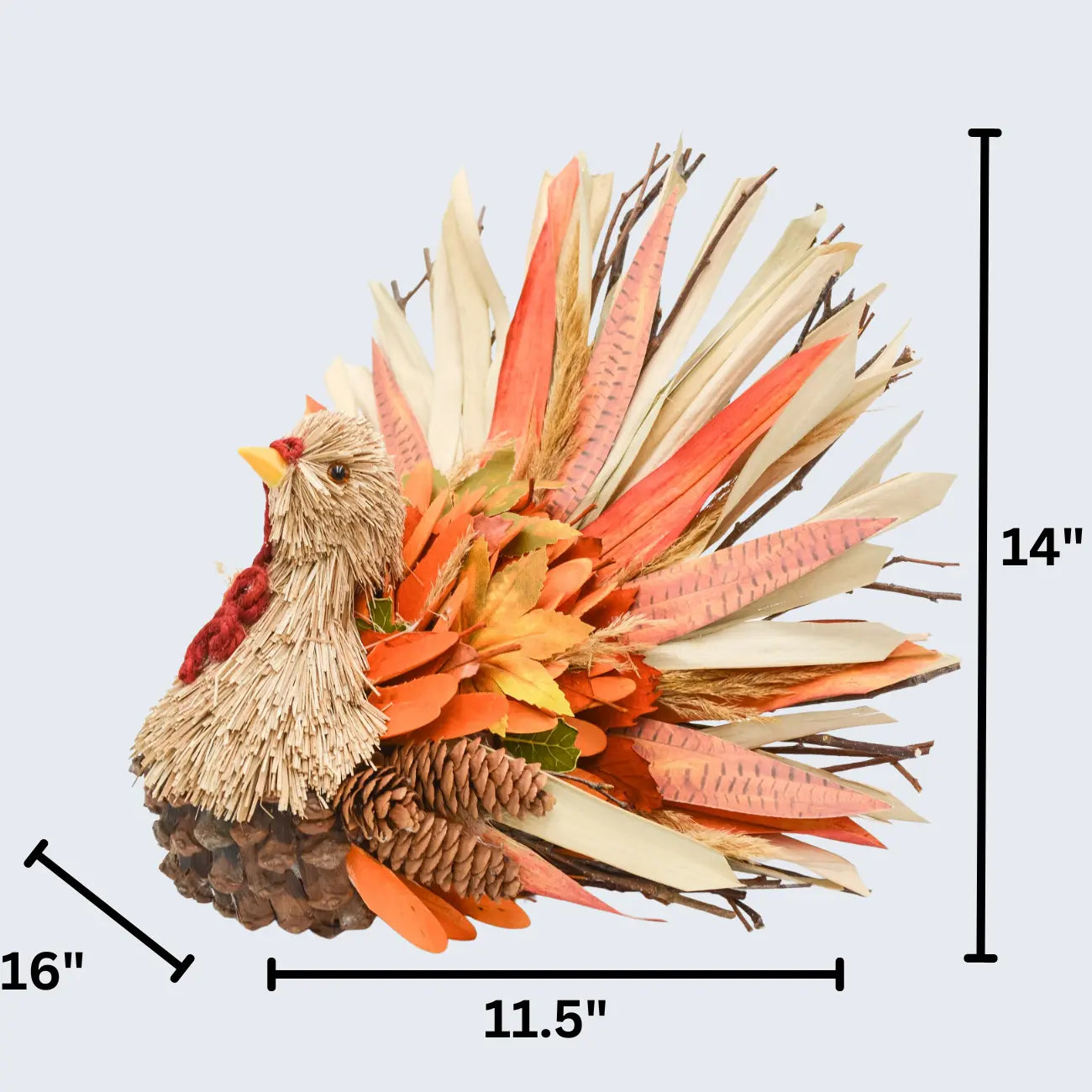 11.5" Harvest Turkey Floral Living
