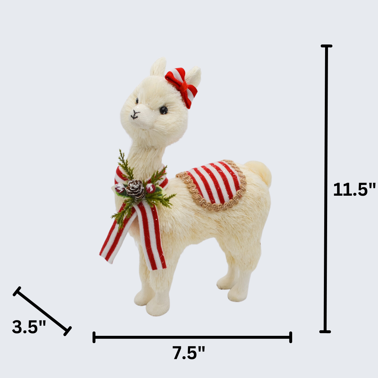11.5" White Holiday Alpaca