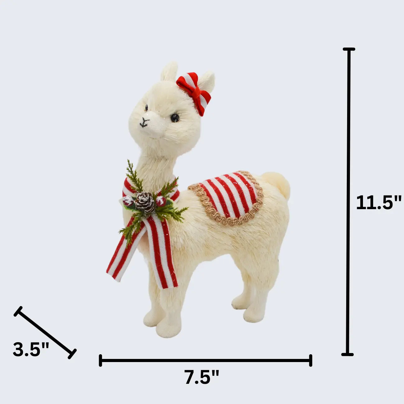 11.5" White Holiday Alpaca Floral Living