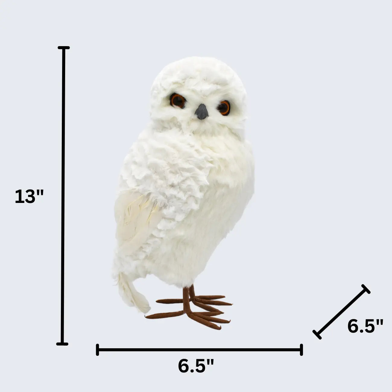 13" White Owl Floral Living