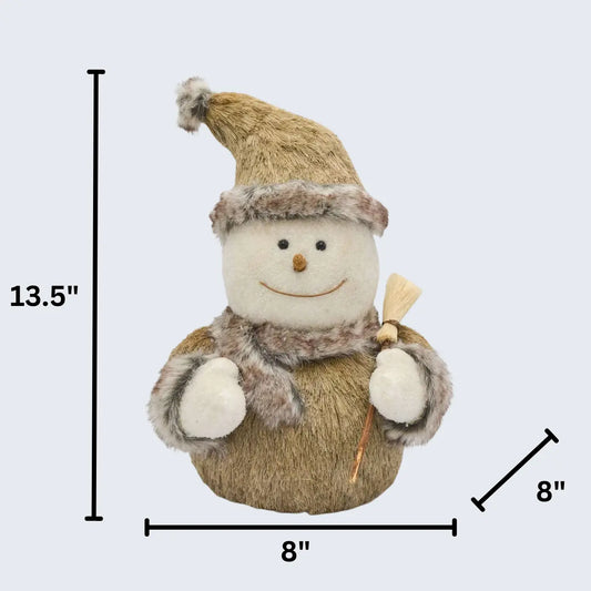 13.5" Natural Grass Snowman Floral Living