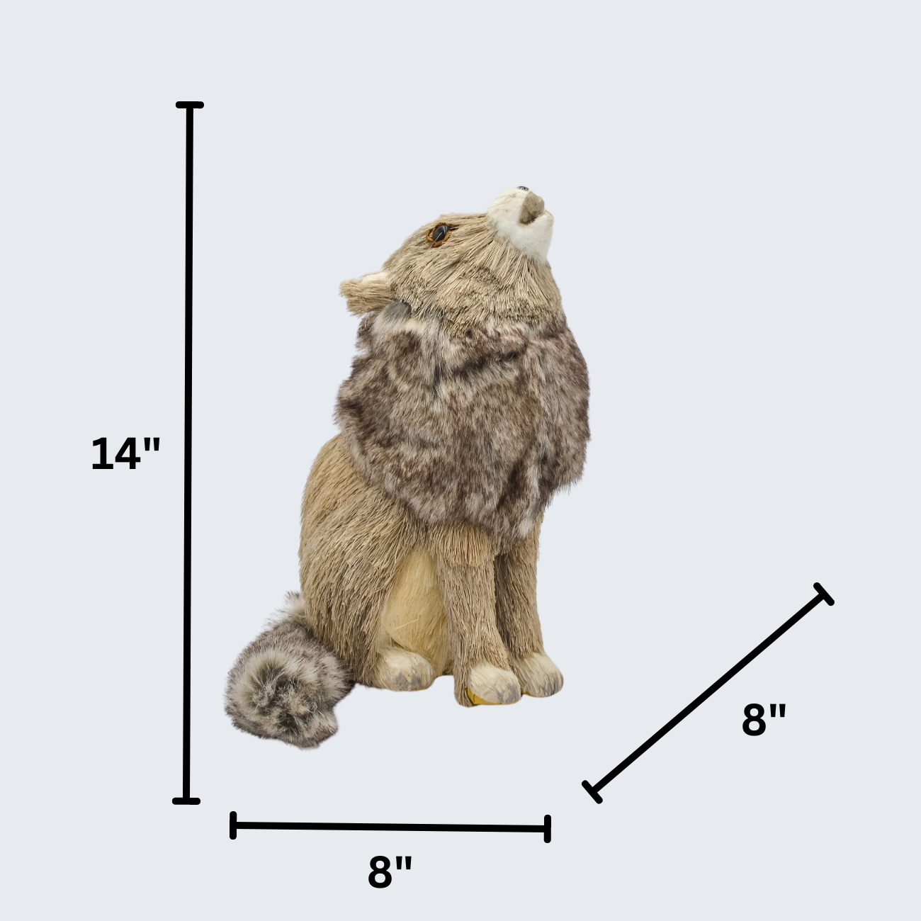 14" Howling Wolf Decor