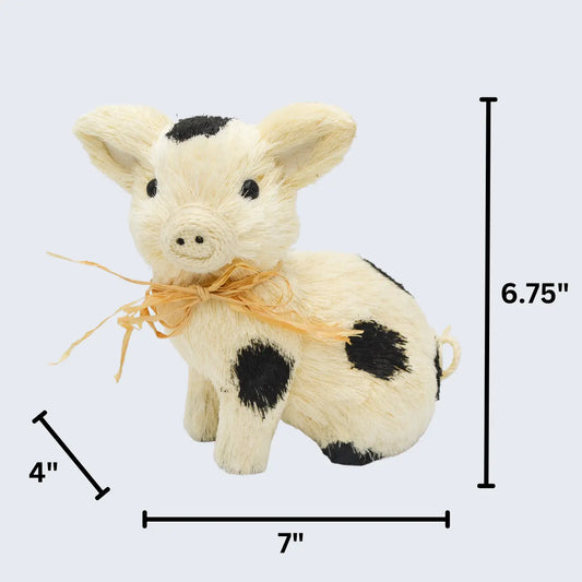 6.75" Sitting Piggy Floral Living