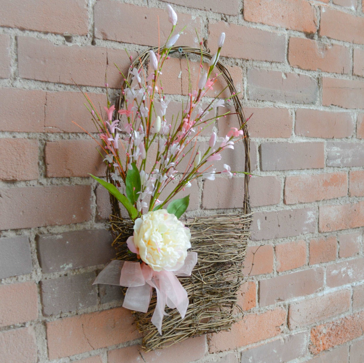 Peony Forsythia Wall Basket3