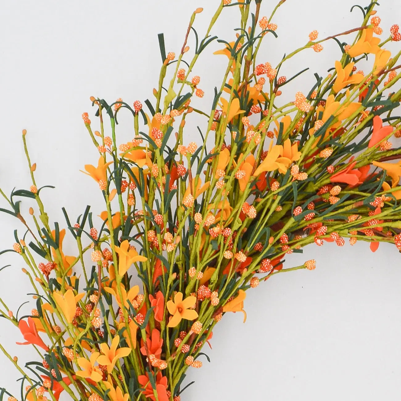 22" Pumpkin Orange Buttercup Wreath Floral Living