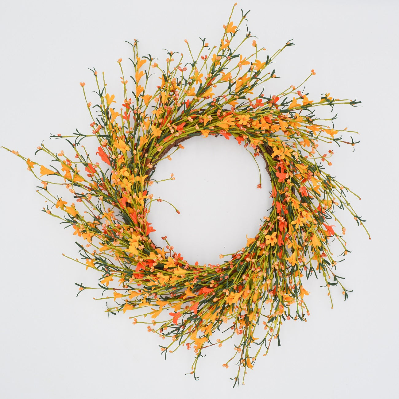 22" Pumpkin Orange Buttercup Wreath