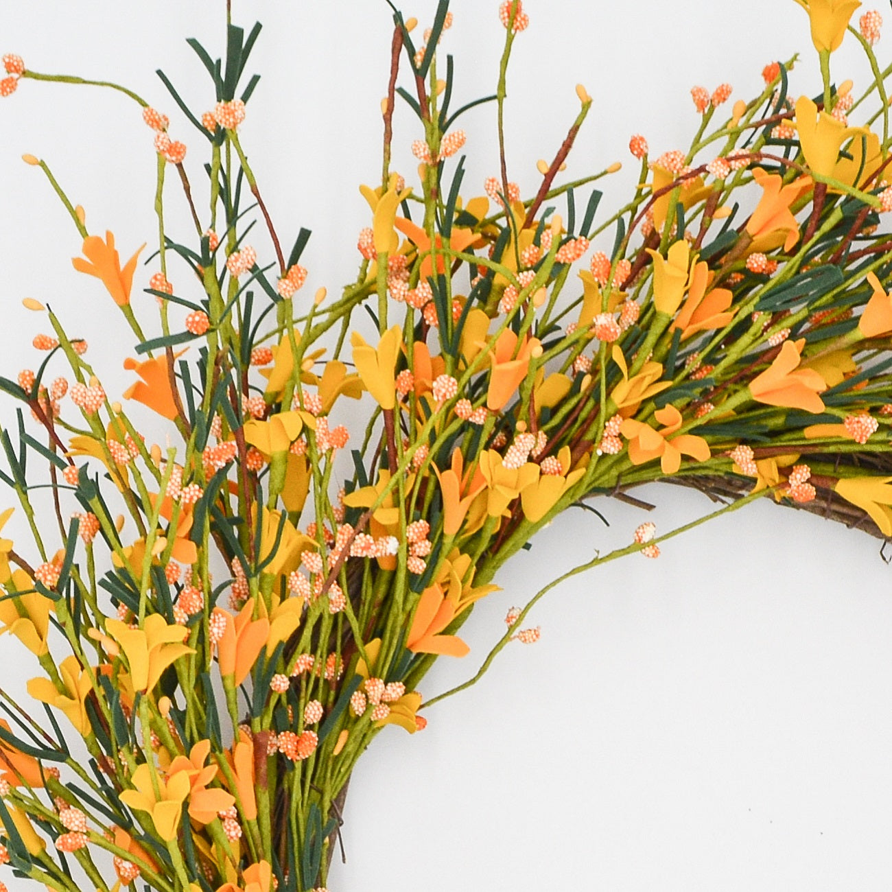 22" Orange and Gold Buttercup Wreath