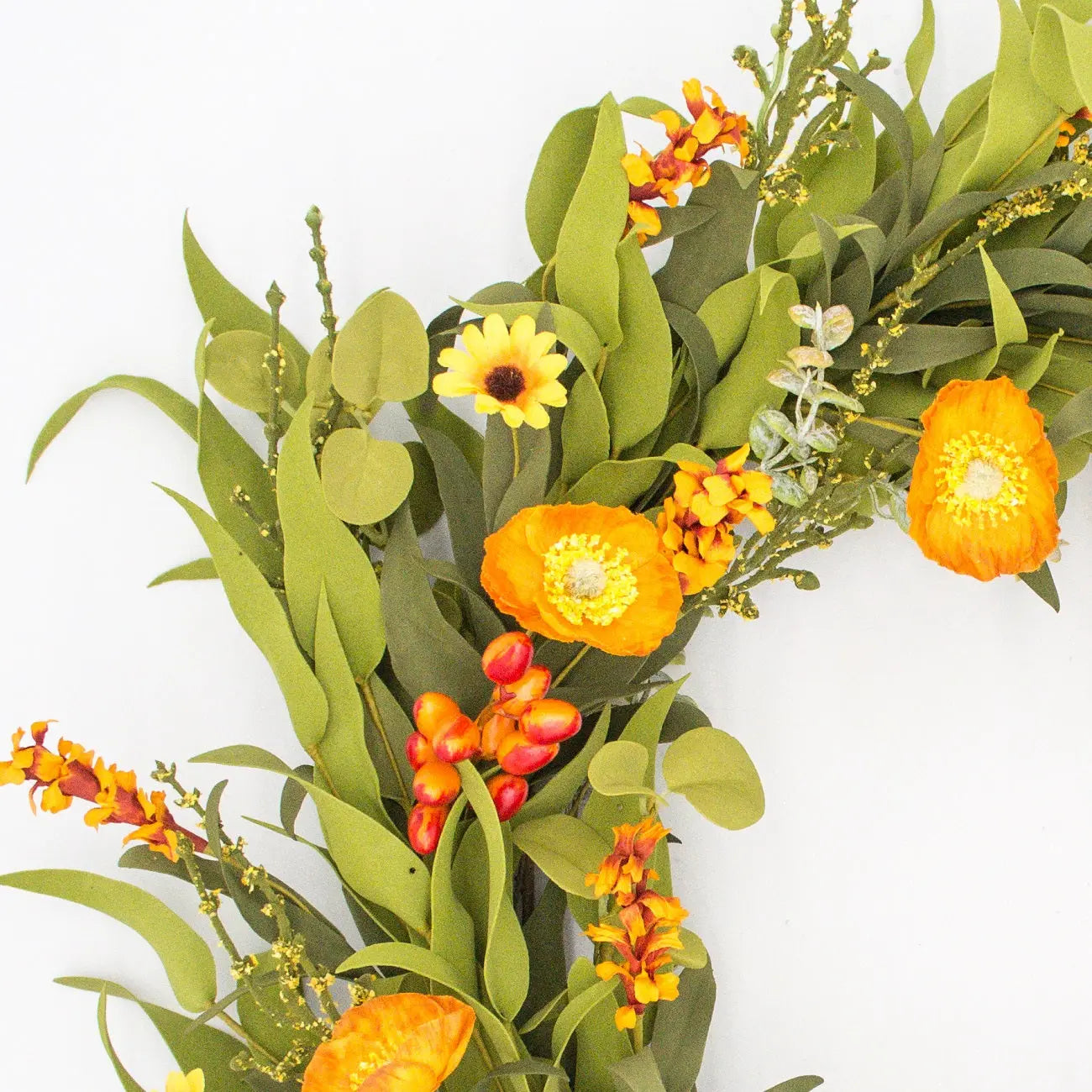 22" Poppy, Herb Wreath Floral Living