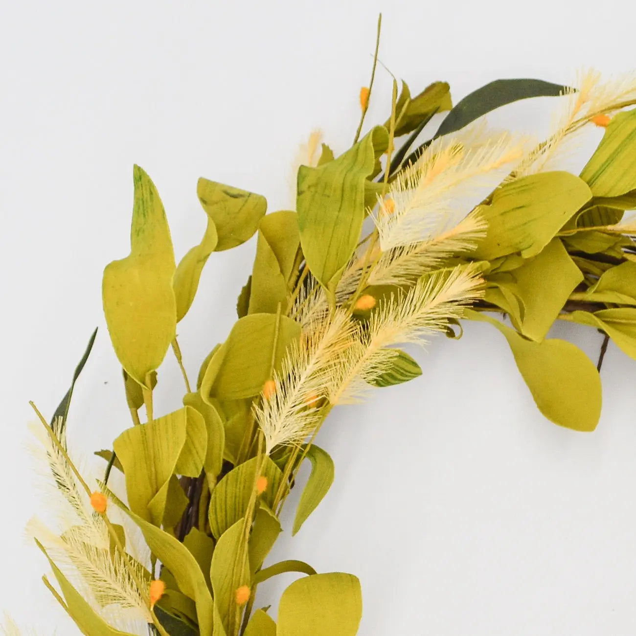 22" Field Grass Leaf Wreath Floral Living