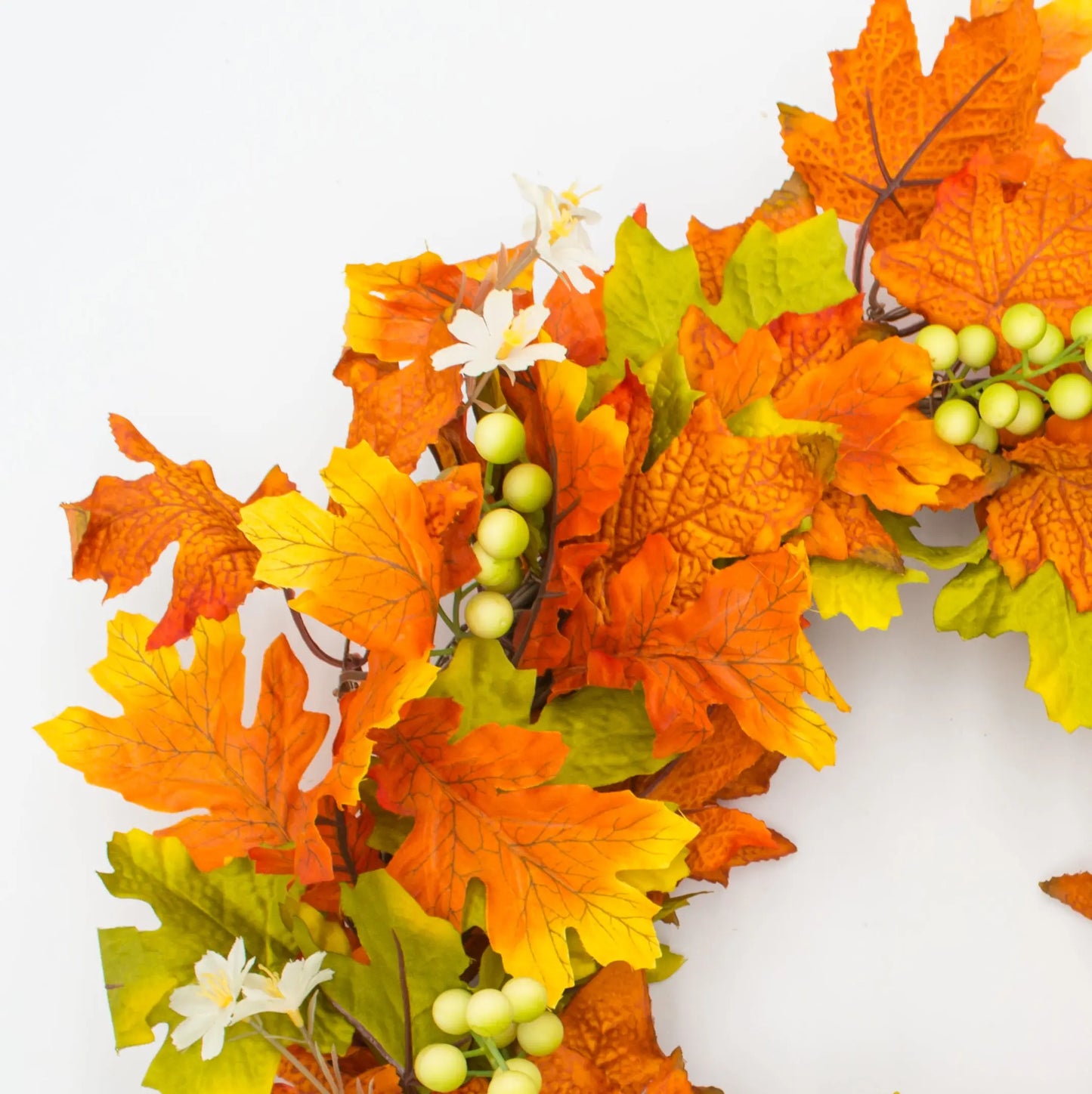 22" Oak Leaf, Tallow Berry Wreath Floral Living