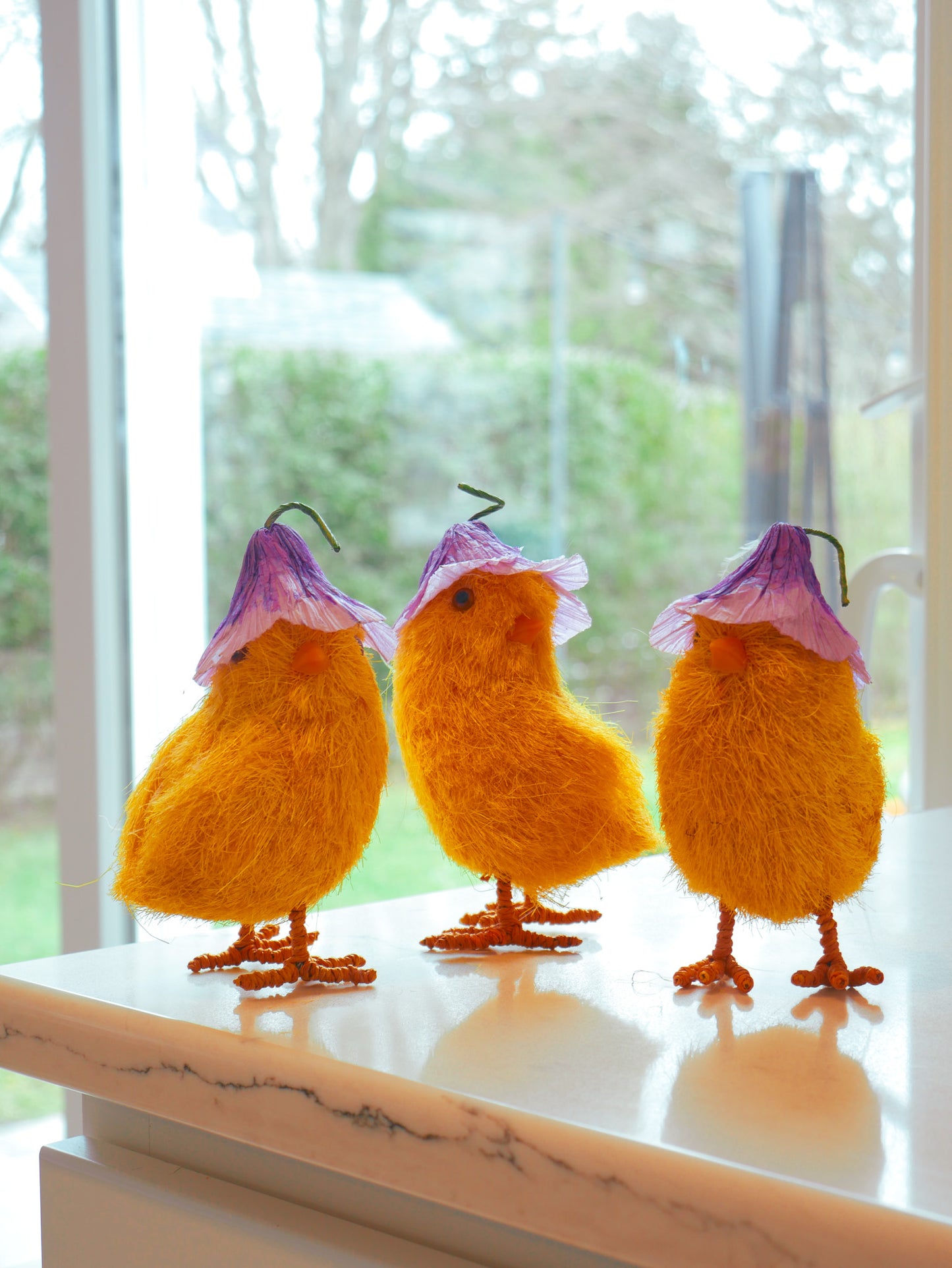Set of three 6" Sisal Grass Chicks