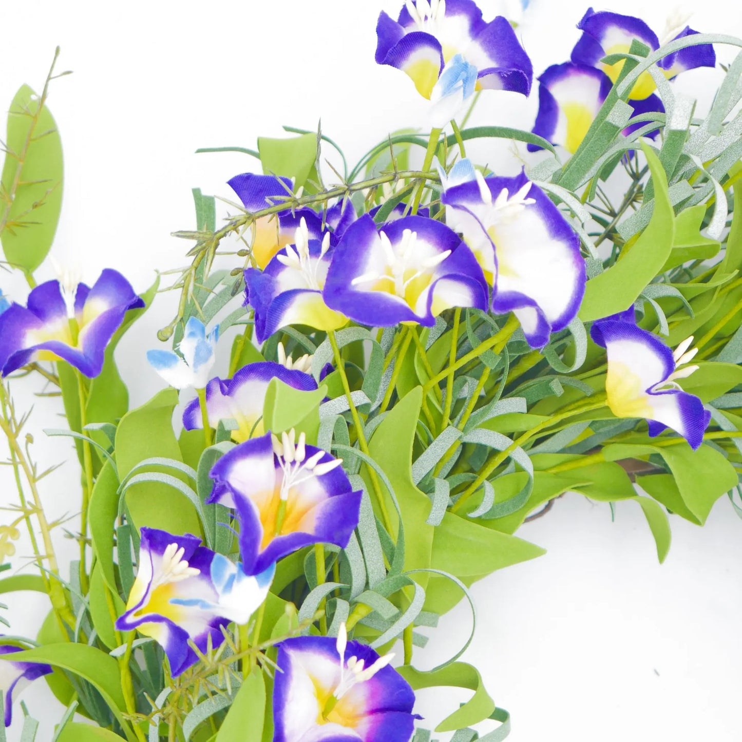 22" Purple Morning Glory Wreath Floral Living