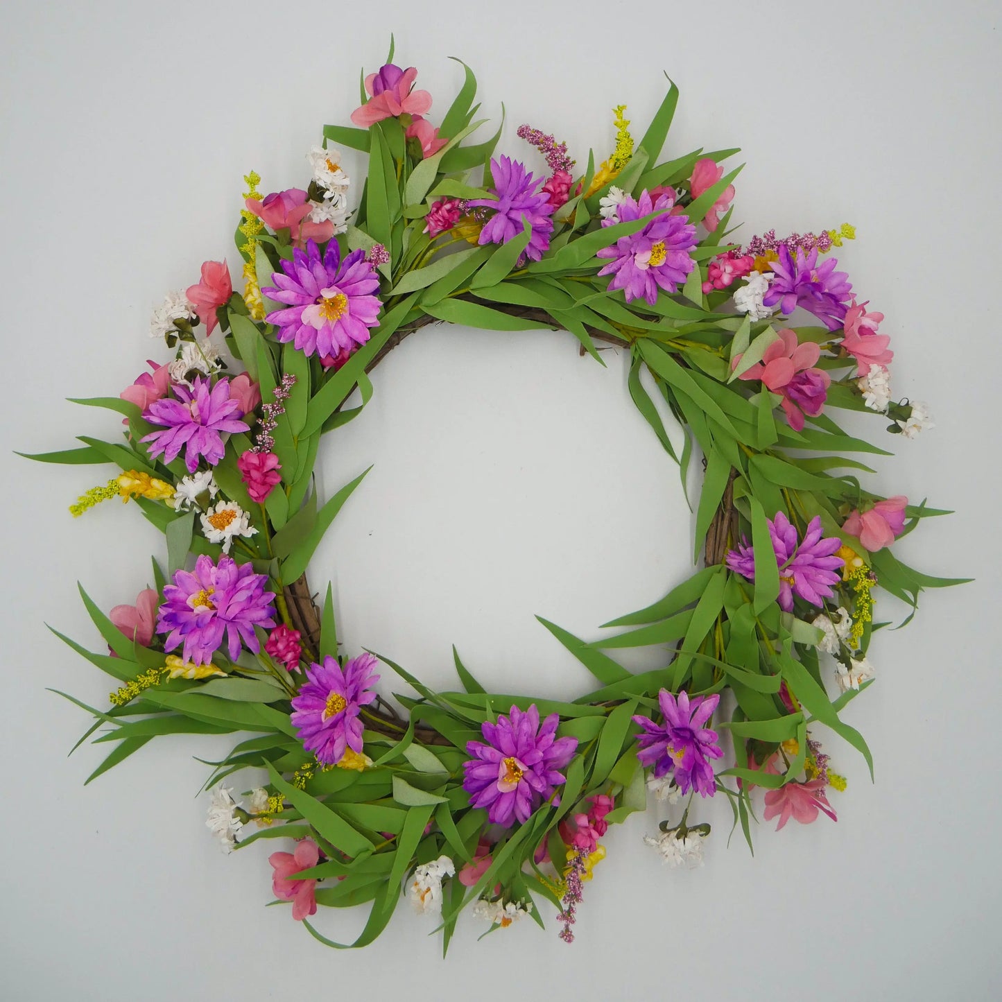 22" Spring Mixed Flower Wreath Floral Living