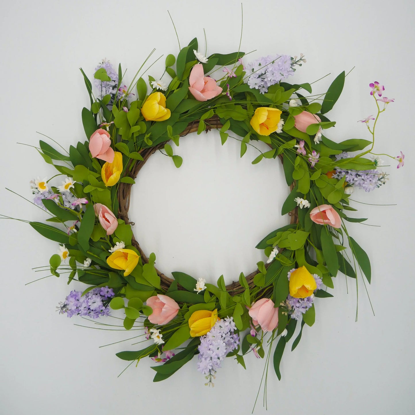 22" Tulip, Lilac Wreath Floral Living