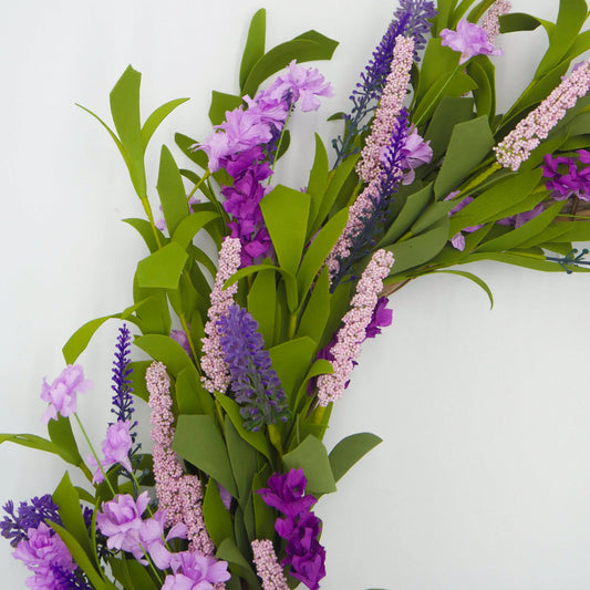 22" Lavender, Purple, Loosestrife, Speedwell Wreath Floral Living