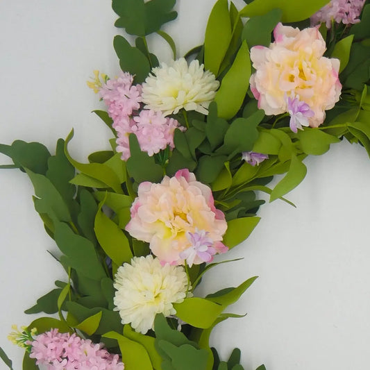 26" Peony, Lilac Wreath Floral Living