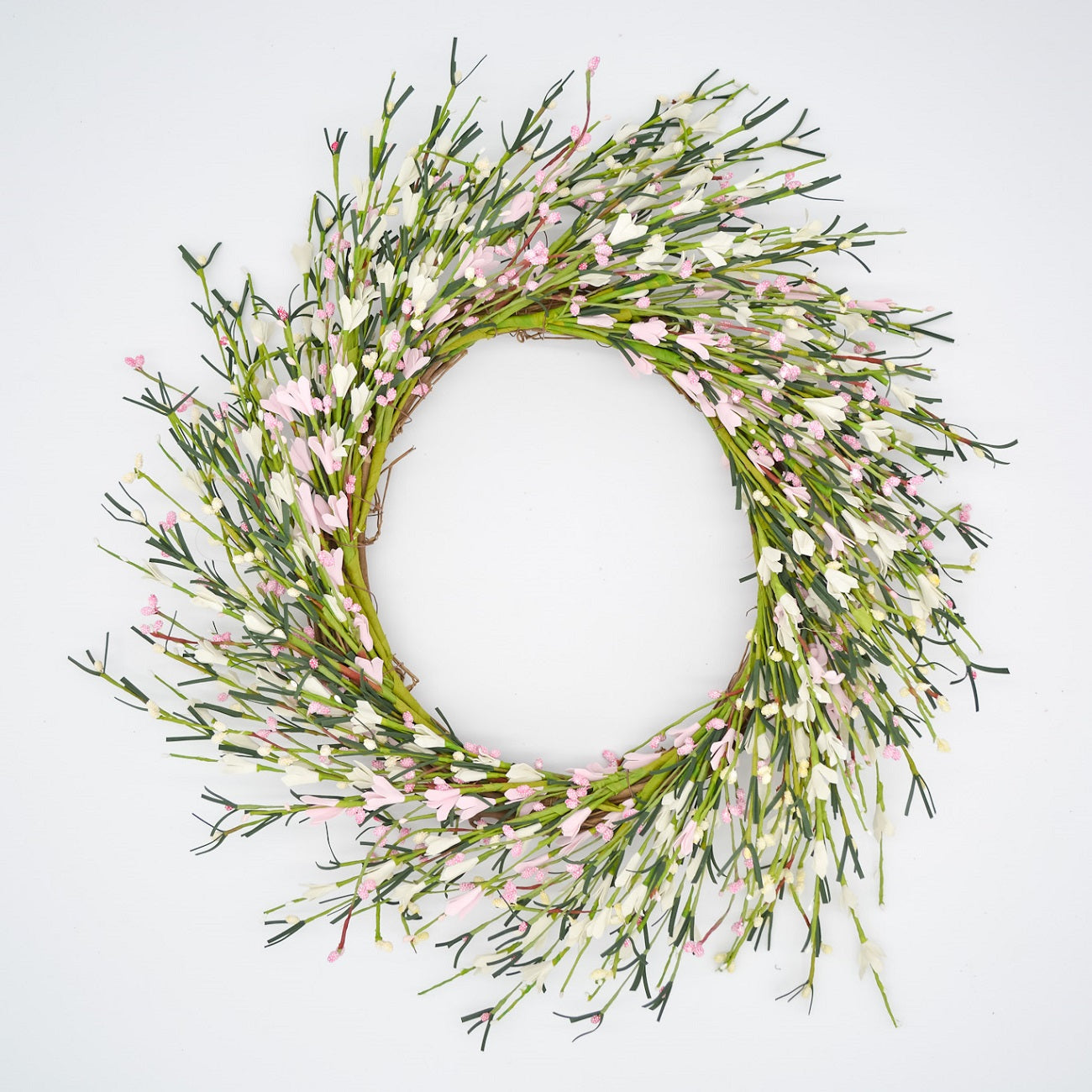 12" Cream Pink Buttercup Wreath