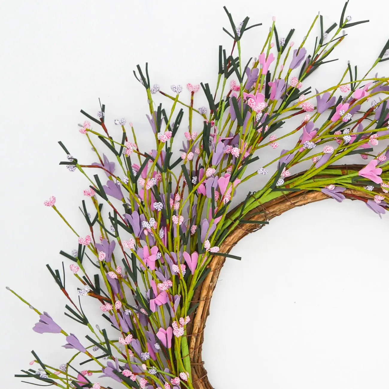 22" Lavender and Pink Buttercup Wreath Floral Living