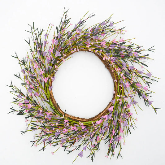 22" Lavender and Pink Buttercup Wreath Floral Living