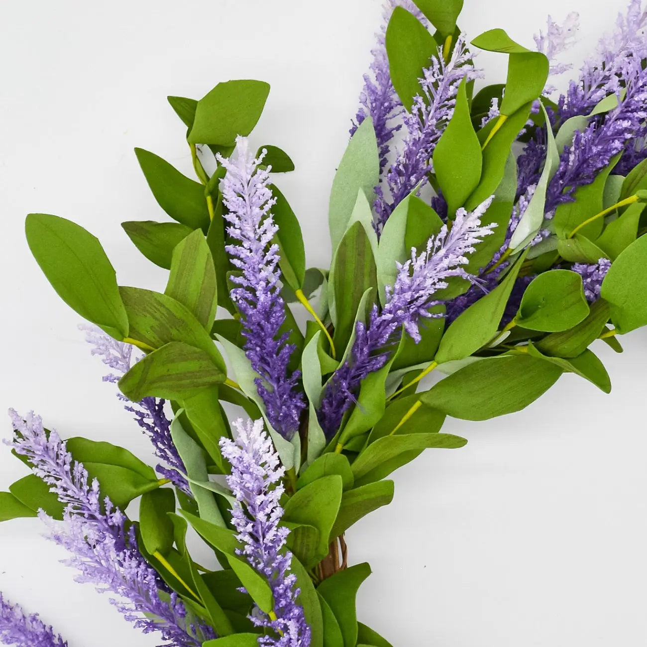 22" Lavender Cattail Wreath FloralLiving
