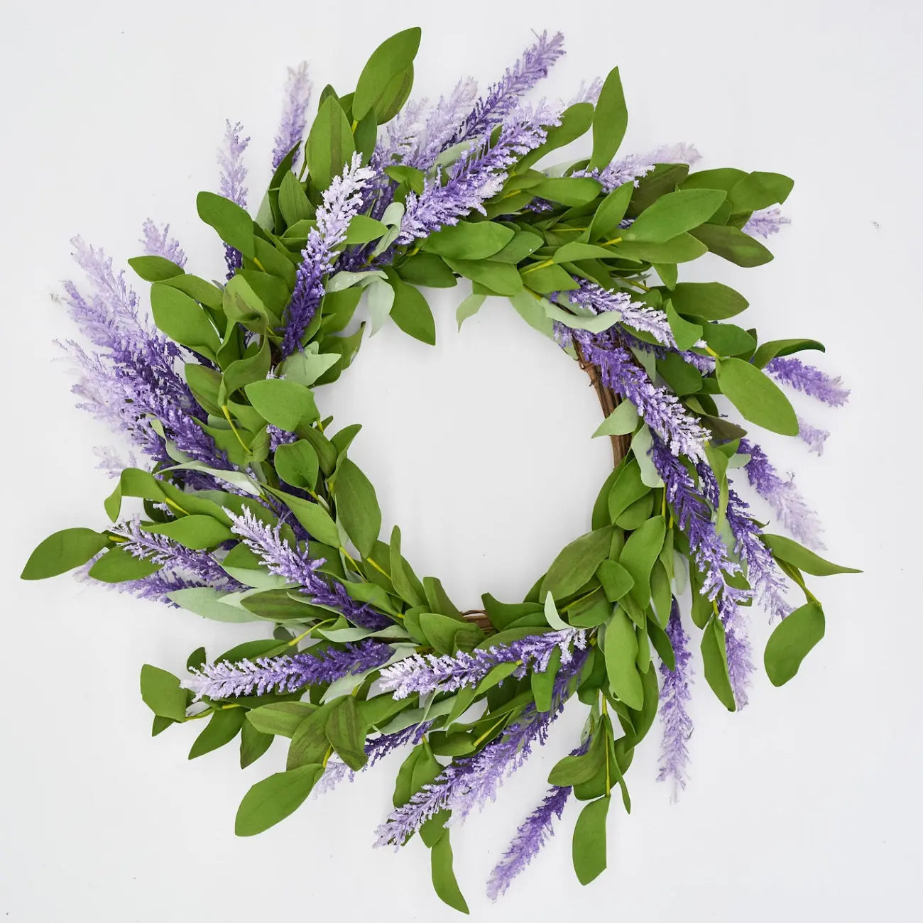 22" Lavender Cattail Wreath FloralLiving