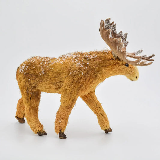 8" Snow dusted Sisal Moose Floral Living