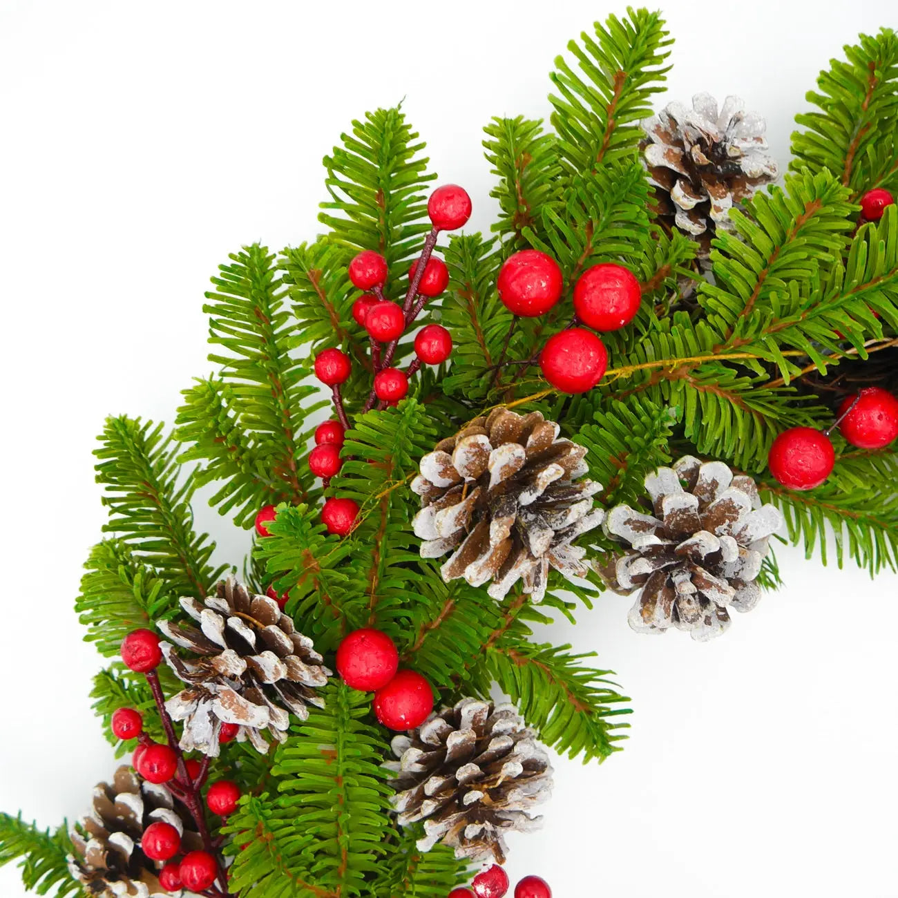 22" Balsam, Snowy Pine Cone Wreath Floral Living