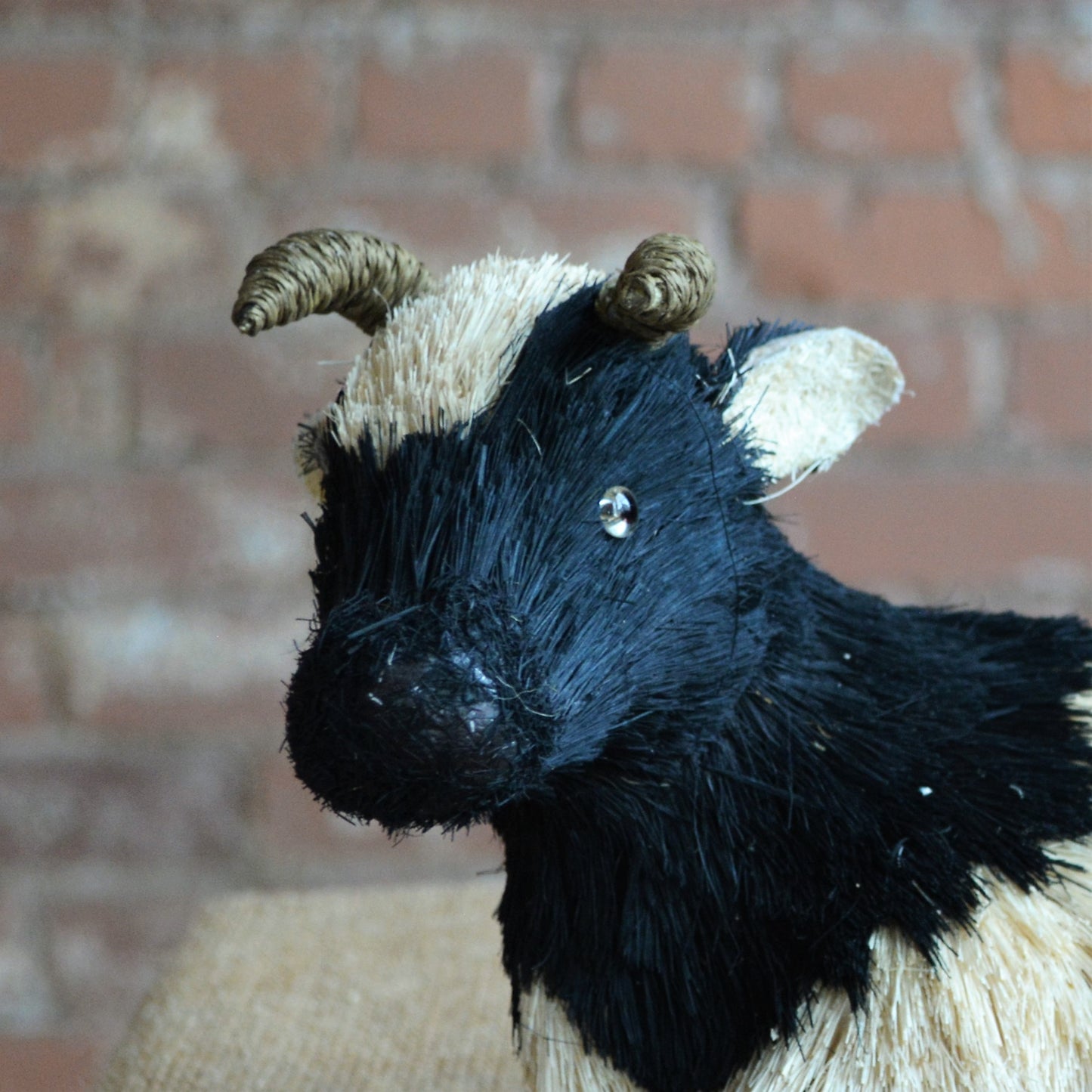 11" Black and White Sisal Cow 2
