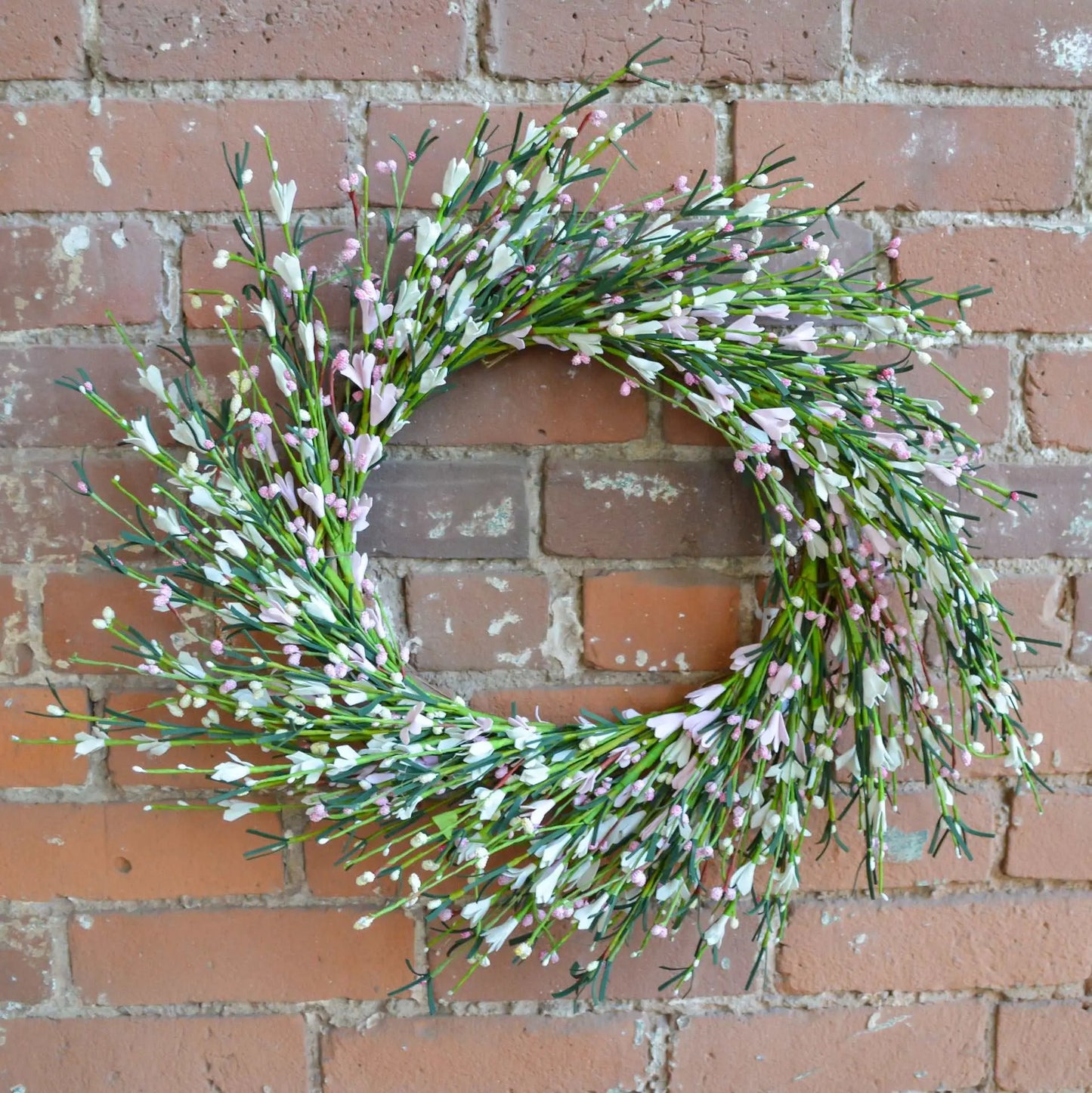 cream and pink buttercup wreath