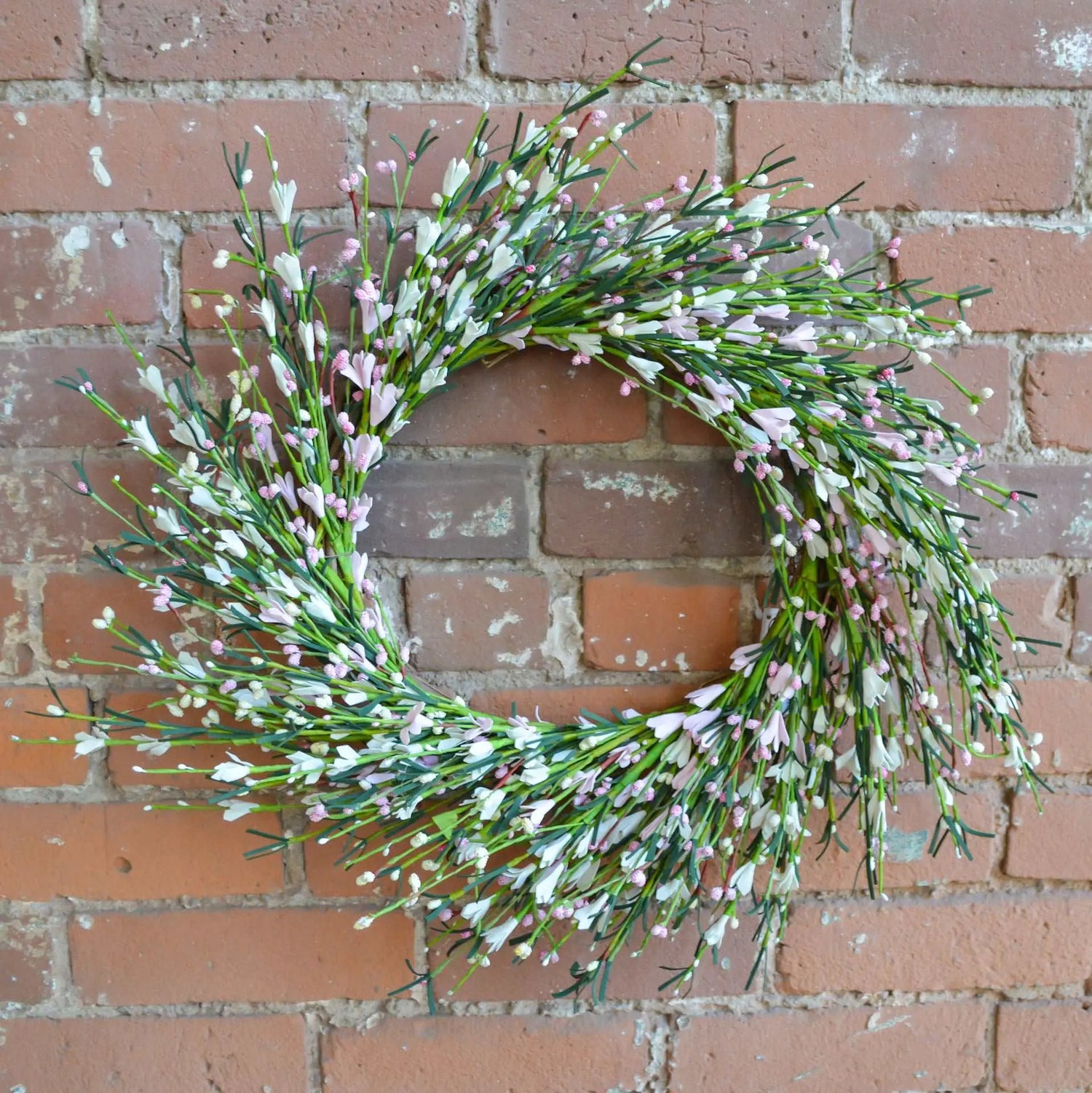 cream and pink buttercup wreath