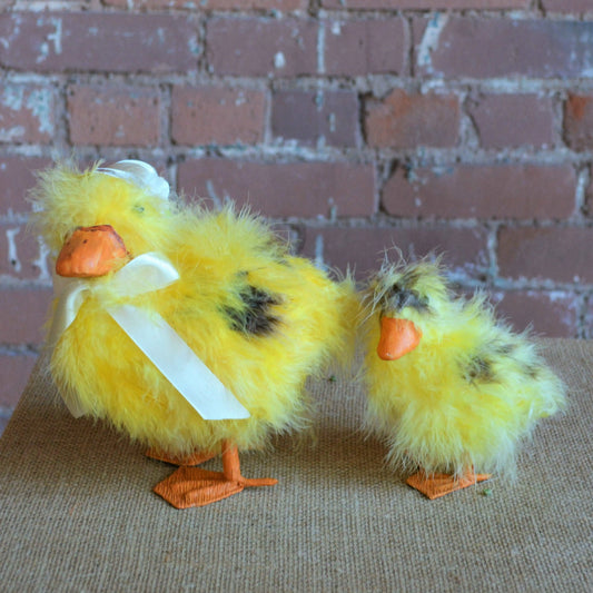 White Bonnet Mother and Baby Duck set