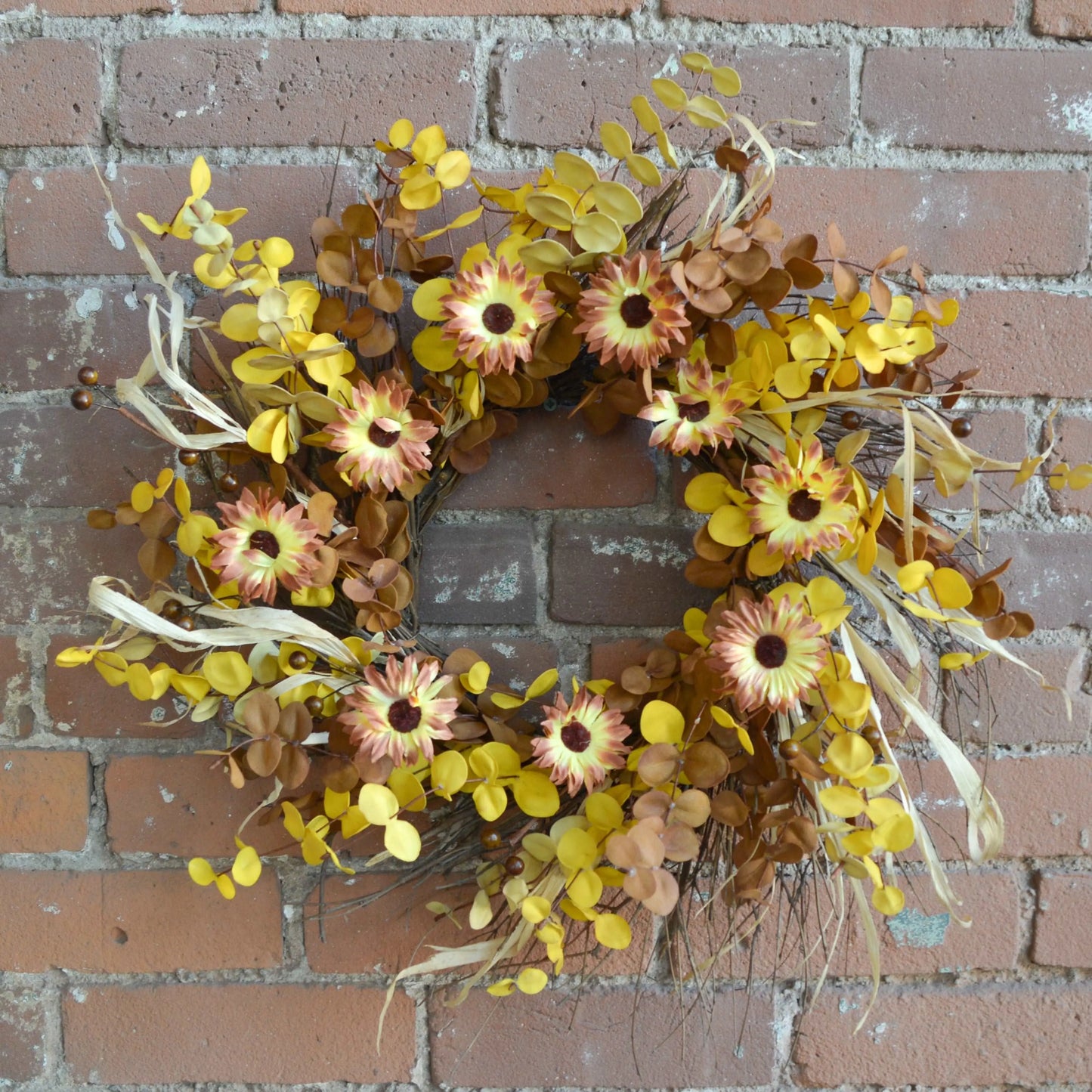 Brown Eucalyptus Mum Twig Wreath