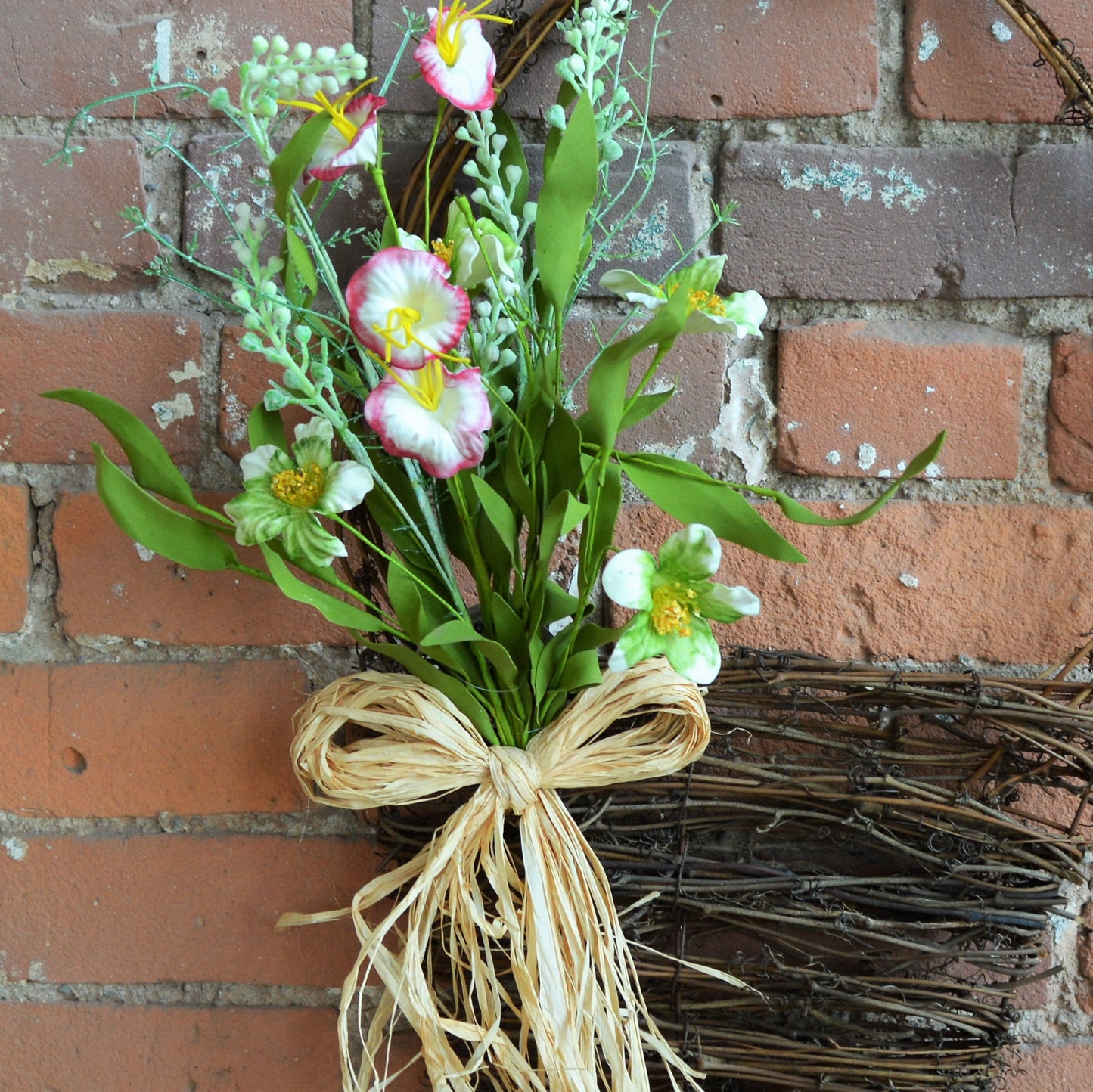 21" Pink Morning Glory Wall Basket 2