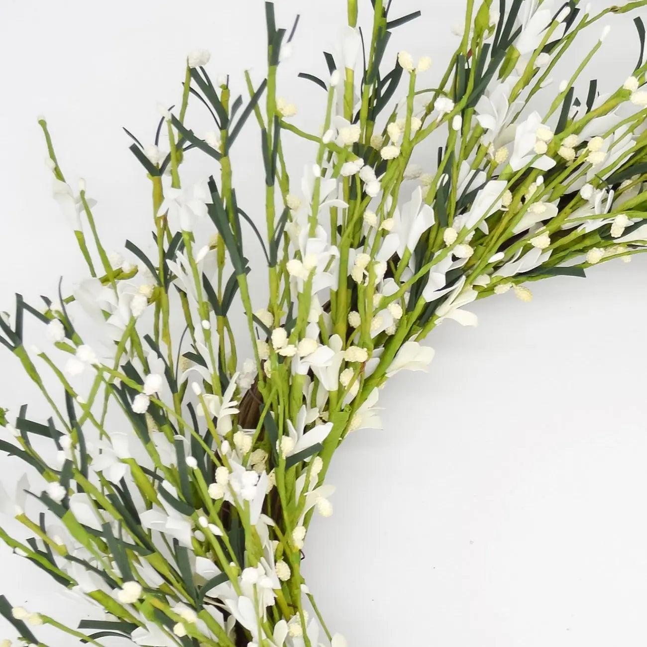 22" Cream White Buttercup Wreath FloralLiving