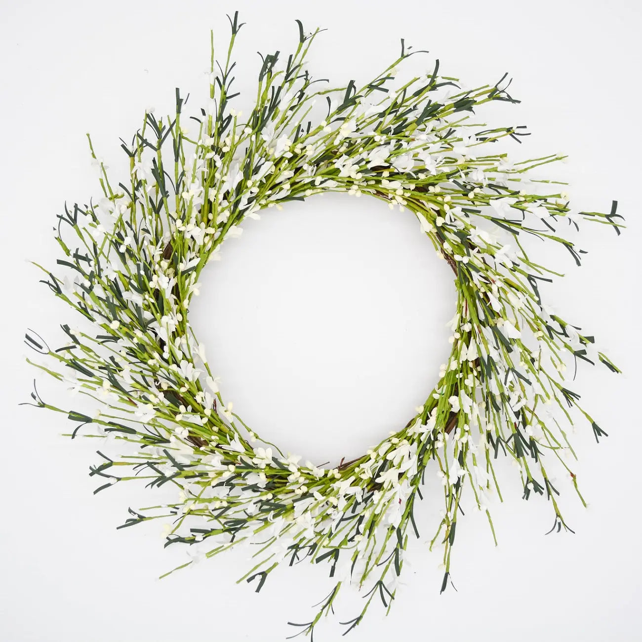 22" Cream White Buttercup Wreath FloralLiving
