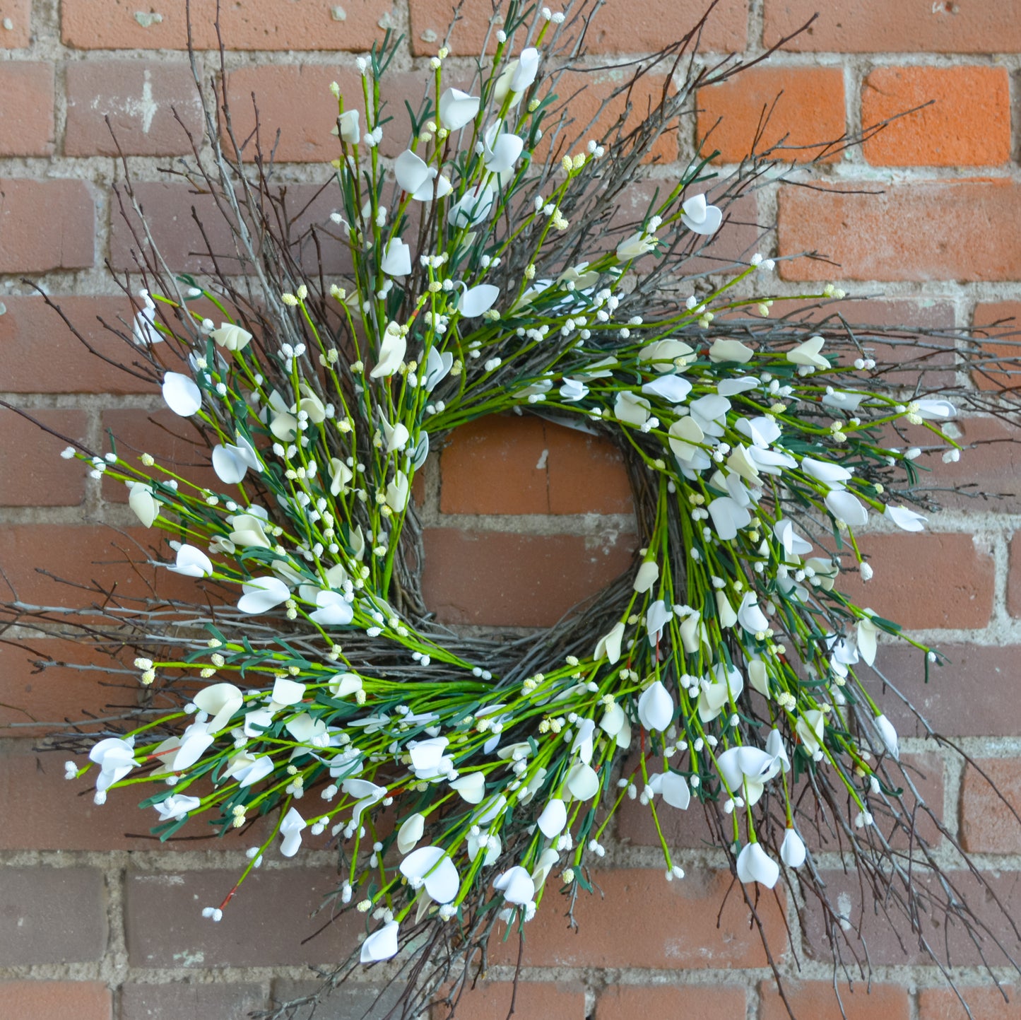 24" Cream and White Meadowlark Twig Wreath Media 1 of 3
