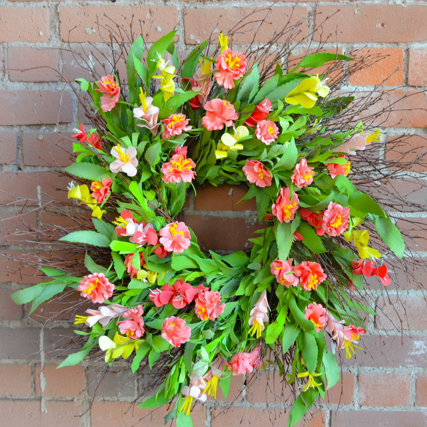 Peach Blossom Lupine Twig Wreath