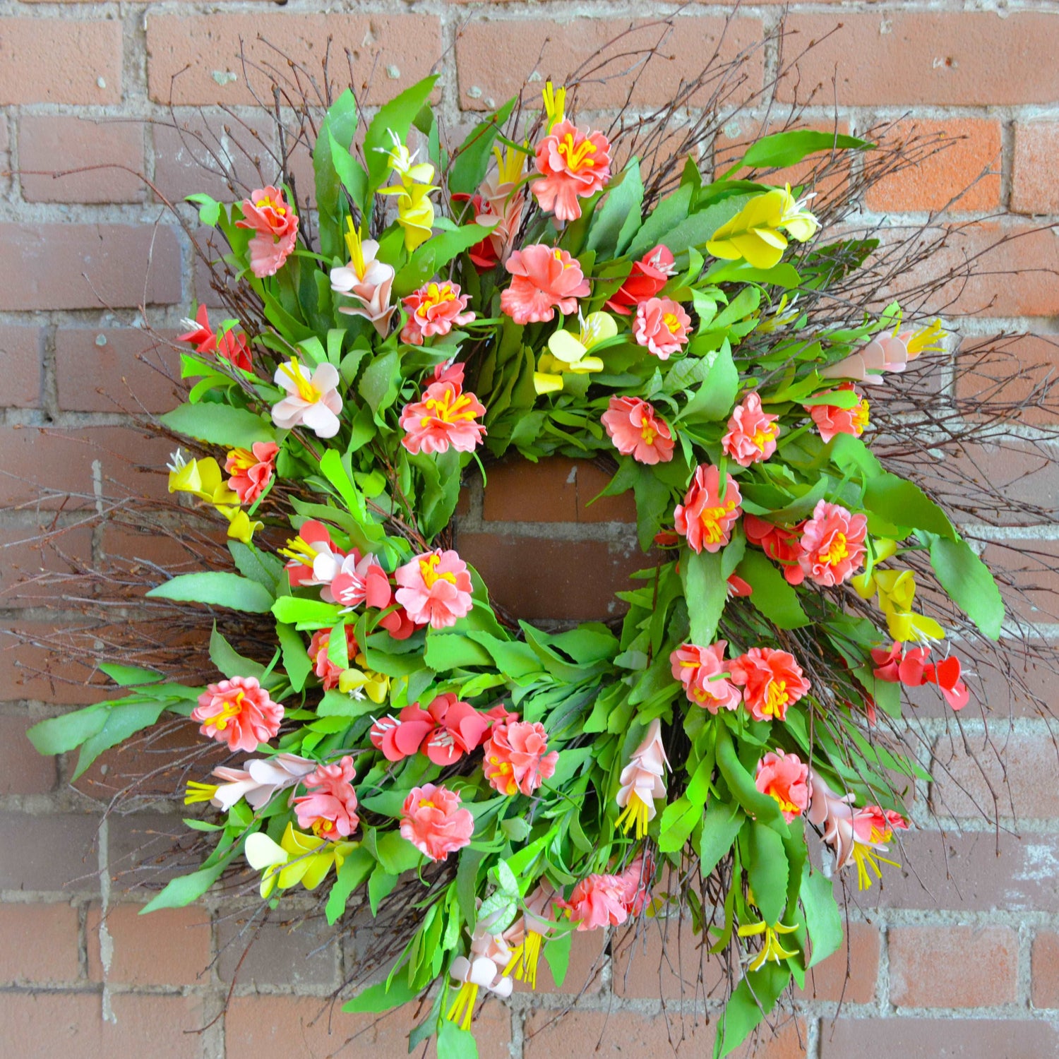 Peach Blossom Lupine Twig Wreath