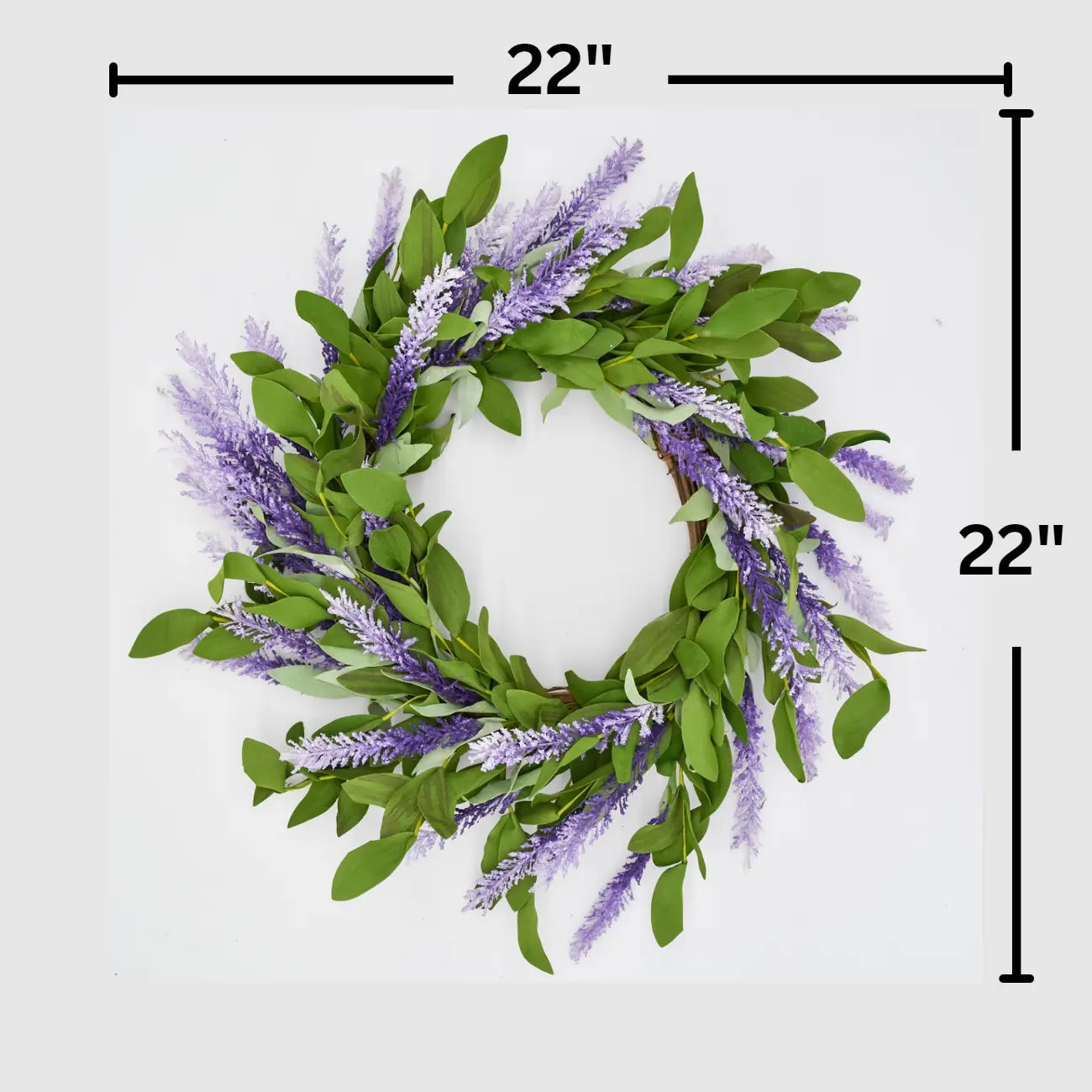 22" Lavender Cattail Wreath FloralLiving
