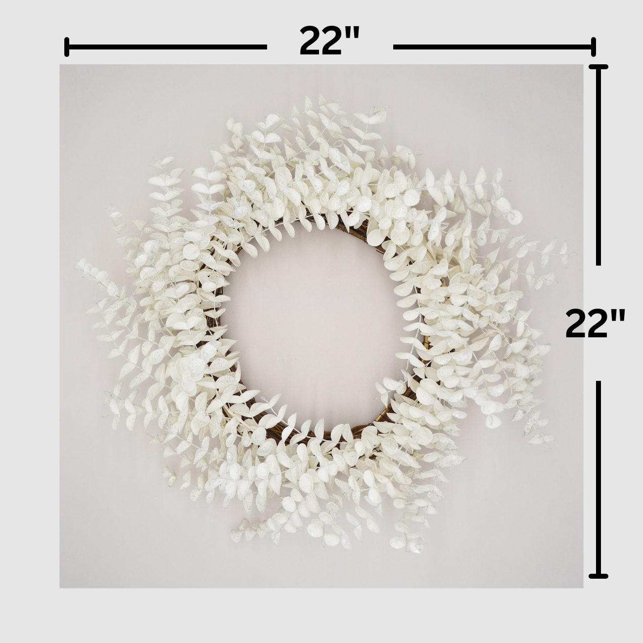 22" White Sparkle Eucalyptus Wreath