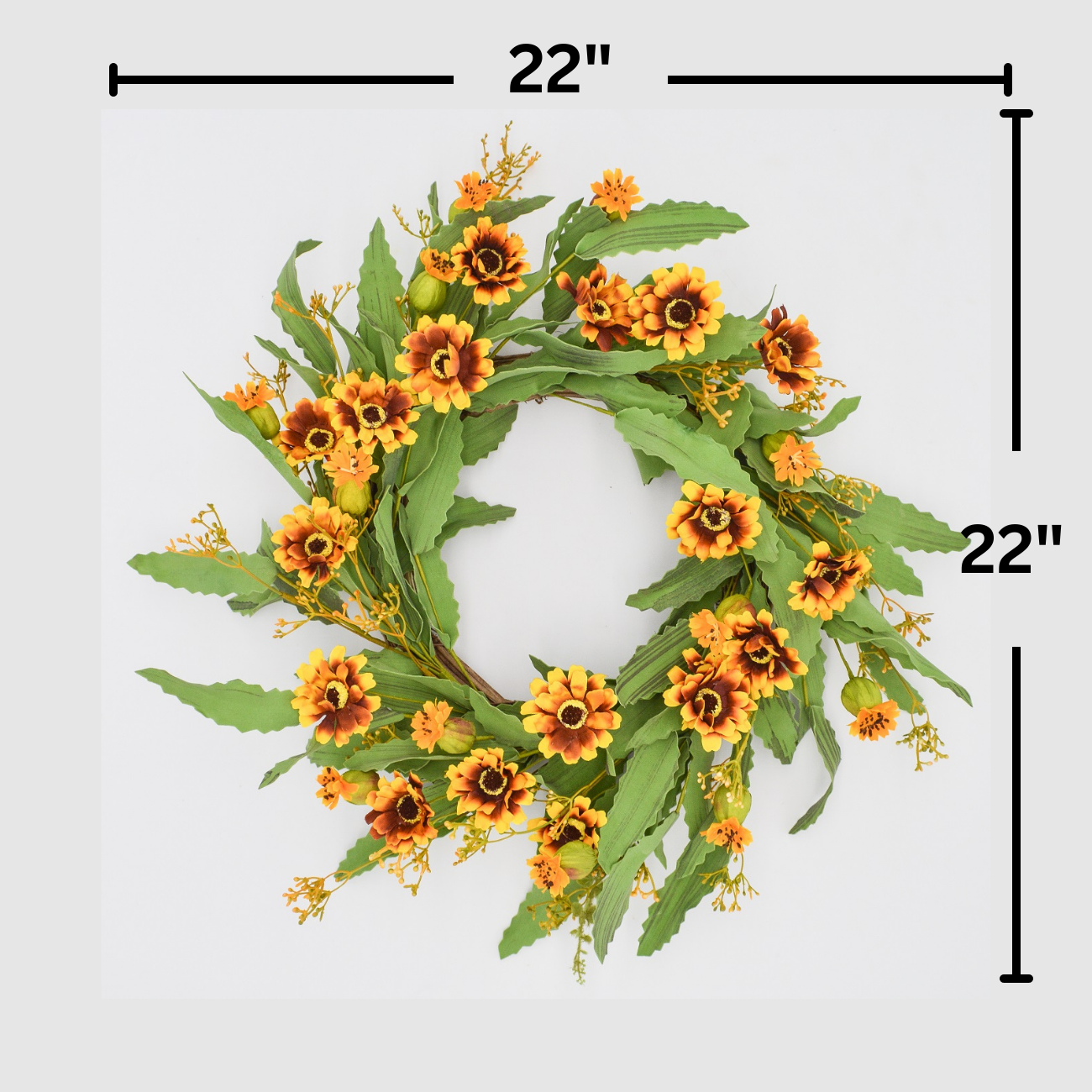 22" Harvest Blanket Flower Wreath