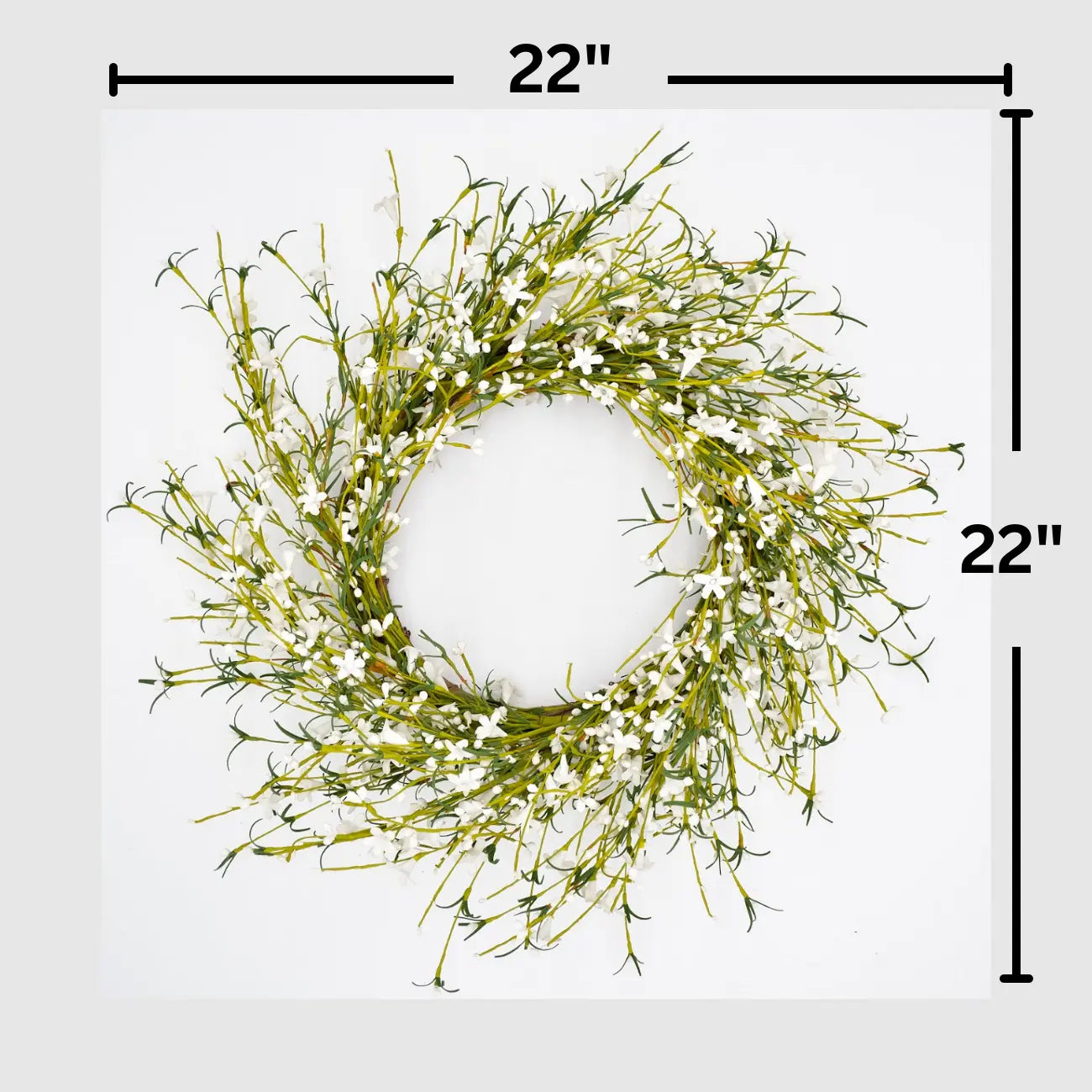 22" White Buttercup Wreath FloralLiving