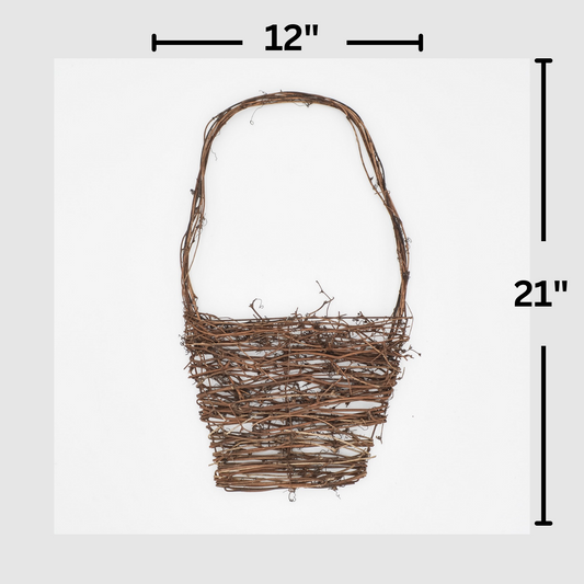 21" Flat Twig Wall Basket